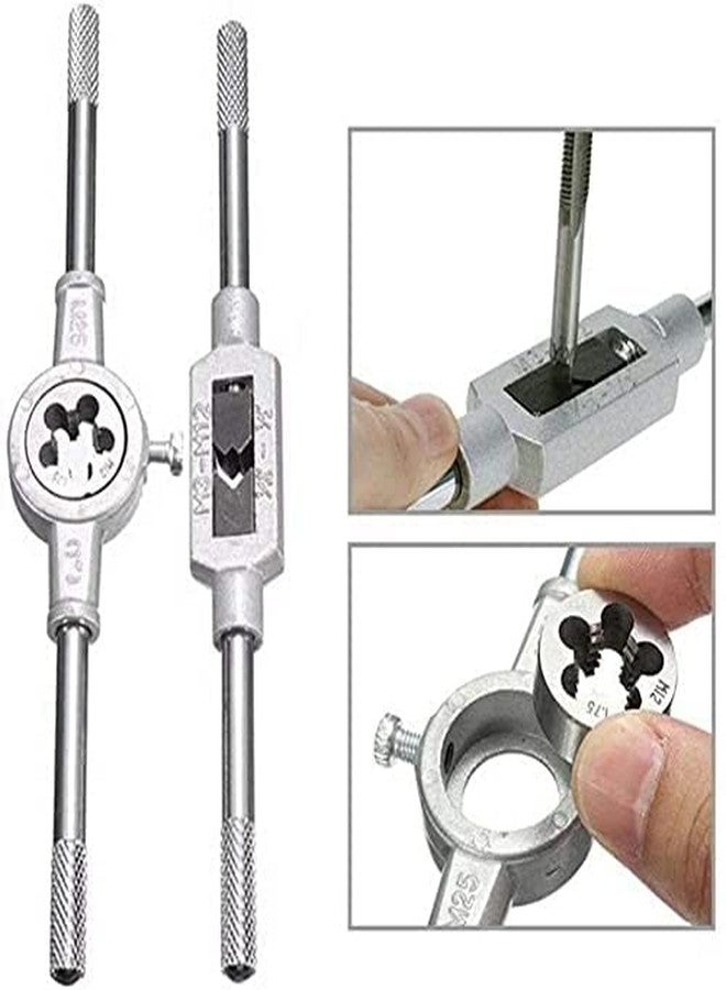 THS 12pcs Threading Tap & Die Set M6-M12,Metric Sizes,Tap & Dies With Tap Wrench & Round Die Handle Complete Set - Image 4